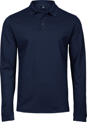 Luxury Stretch Long Sleeve Polo Navy