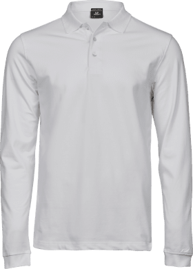 Luxury Stretch Long Sleeve Polo White
