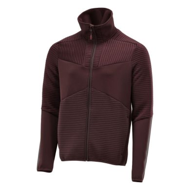 Fleecetröja med blixtlås | Vinröd