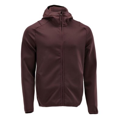Fleecetröja med huva, Herr | Vinröd