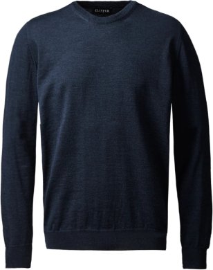 Milan mens pullover round-neck, navy melange