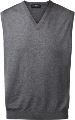 Milan mens slipover v-neck, stone grey melange