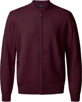 Milan mens cardigan, burgundy melange