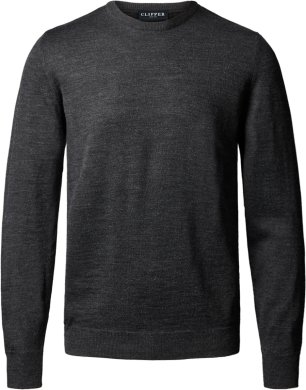 Copenhagen mens pullover round-neck slimfit, charcoale melange