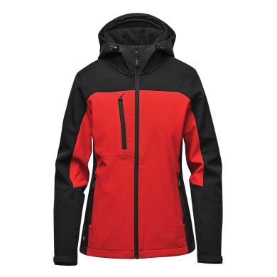 Women's Cascades Softshell Hoody, red/black