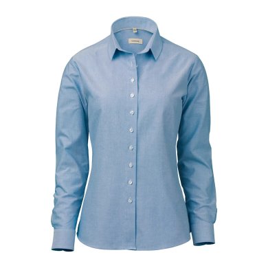 Light blue female stretch oxford shirt, loose fit