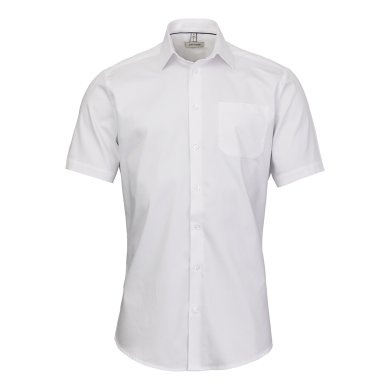 White short sleeve uniform stretch shirt, comfort fit
