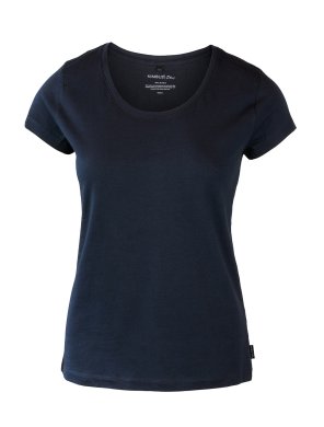 Woman soft round neck t-shirt, navy