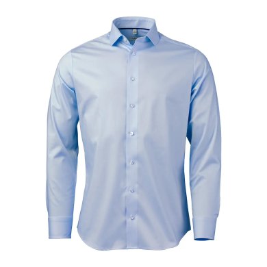Light blue stretch twill shirt, slimfit