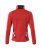 Dam stickad tröja med blixtlås, signal röd/svart