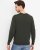 Milan mens pullover round-neck, olive melange