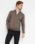 Milan mens pullover zip-neck, dark khaki melange