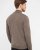 Milan mens pullover zip-neck, dark khaki melange