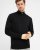Milan mens pullover zip-neck, charcoale melange
