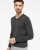 Berlin mens pullover v-neck, dark charcoal melange