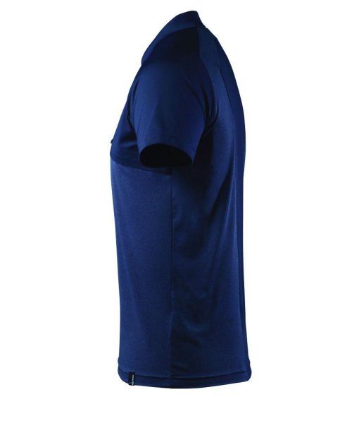 Zoom bild av Pikétröja med bröstficka, mörk marin