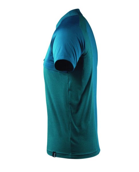 Zoom bild av Pikétröja med bröstficka, mörk petrolium