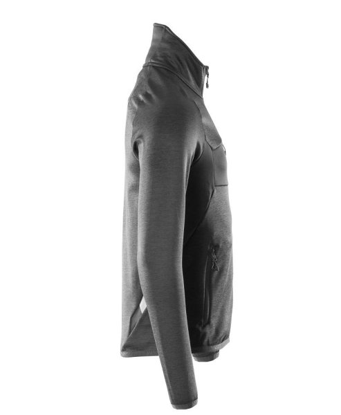 Zoom bild av Fleecetröja med blixtlås, svart