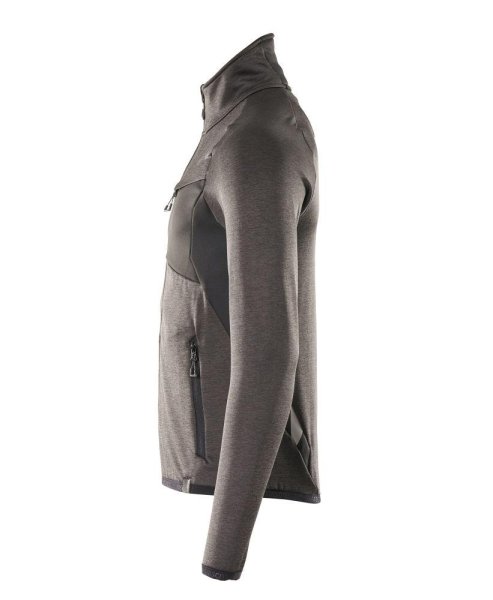 Zoom bild av Fleecetröja med blixtlås, mörk antracite/svart