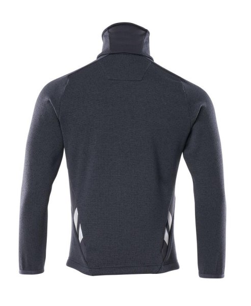 Zoom bild av Stickad tröja med blixlås, mörk marin