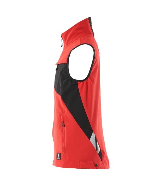 Zoom bild av Stretch väst, signal röd/svart