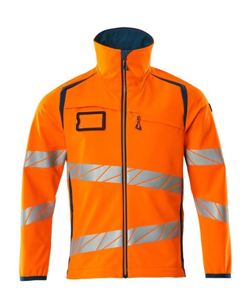 Zoom bild av Softshelljacka, orange/petrolium