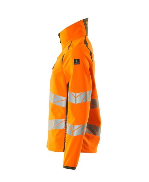 Zoom bild av Dam softshelljacka, orange/mossgrön