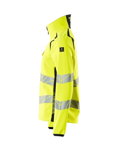 Zoom bild av Dam softshelljacka, gul/mörk marin