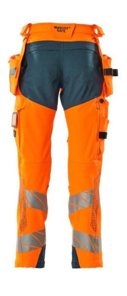 Zoom bild av Byxor med hängfickor, orange/petrolium