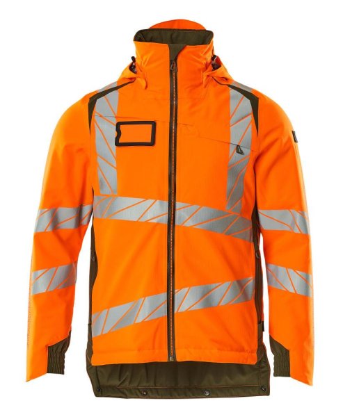 Zoom bild av Vinterjacka, orange/mossgrön