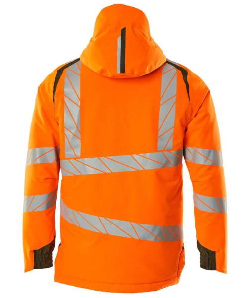 Zoom bild av Vinterjacka, orange/mossgrön