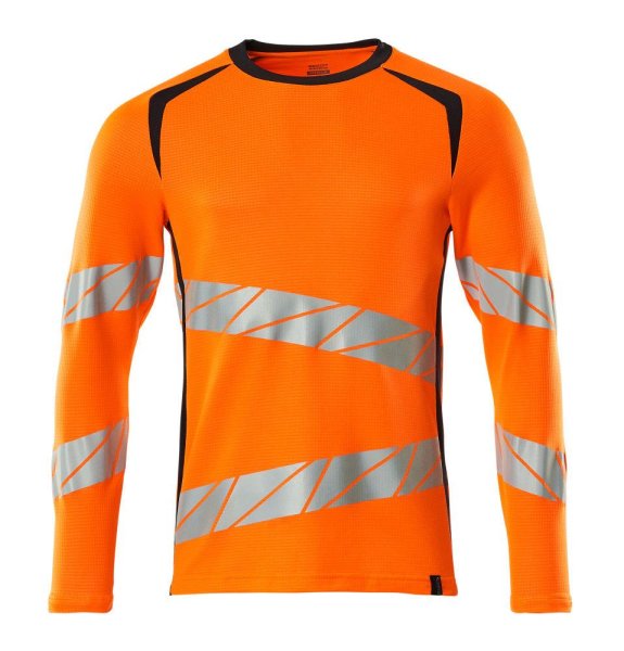 Zoom bild av Långärmad t-shirt, orange/mörk marin