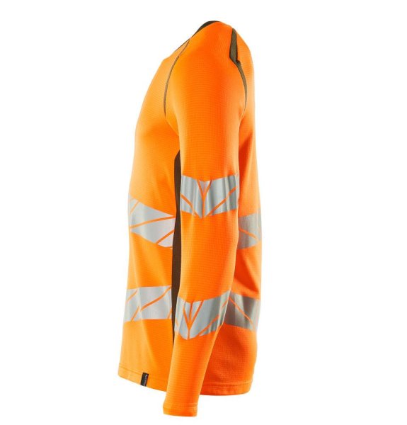 Zoom bild av Långärmad t-shirt, orange/mossgrön