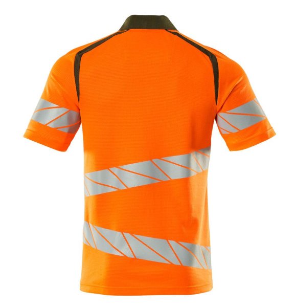 Zoom bild av Kortärmad piké, orange/mossgrön