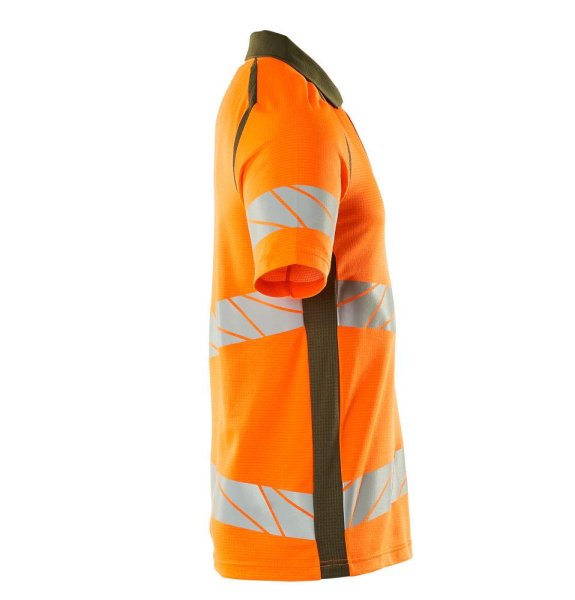 Zoom bild av Kortärmad piké, orange/mossgrön