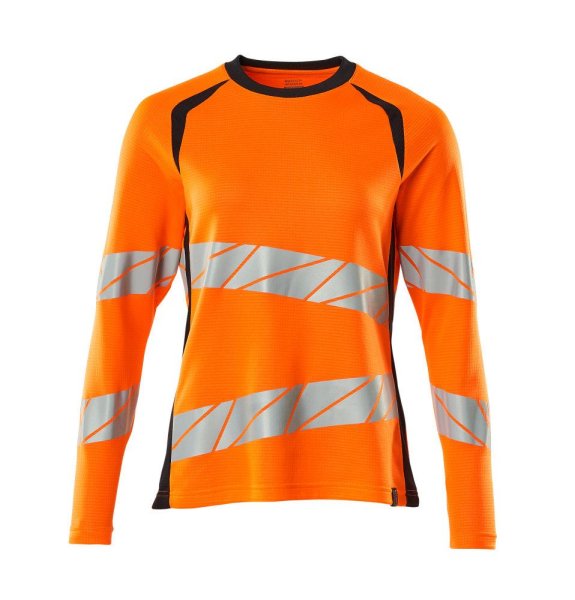 Zoom bild av Dam långärmad t-shirt, orange/mörk marin