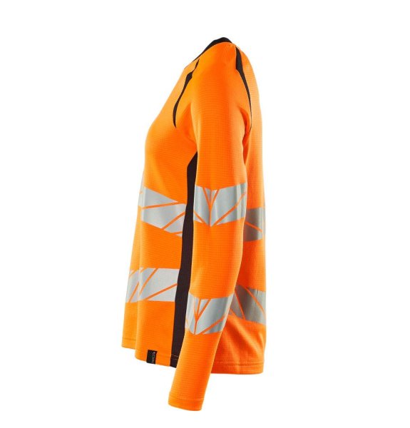Zoom bild av Dam långärmad t-shirt, orange/mörk marin