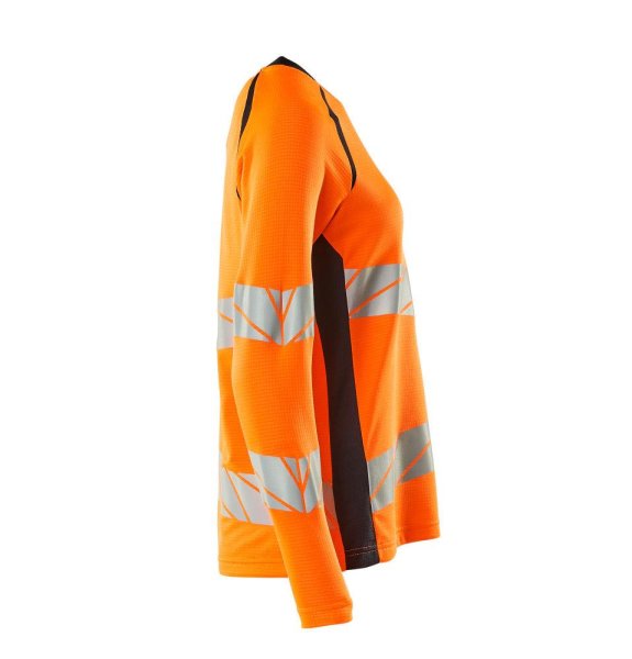 Zoom bild av Dam långärmad t-shirt, orange/mörk marin