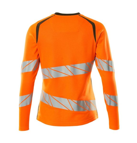 Zoom bild av Dam långärmad t-shirt, orange/mossgrön