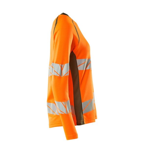 Zoom bild av Dam långärmad t-shirt, orange/mossgrön