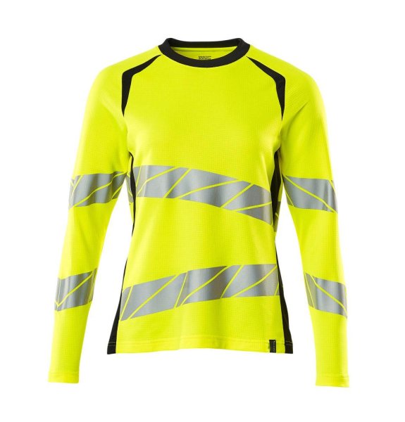 Zoom bild av Dam långärmad t-shirt, gul/mörk marin