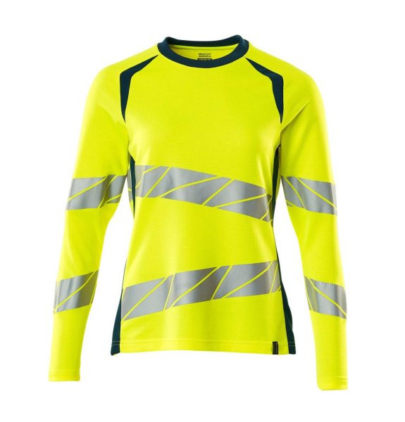 Zoom bild av Dam långärmad t-shirt, gul/petrolium