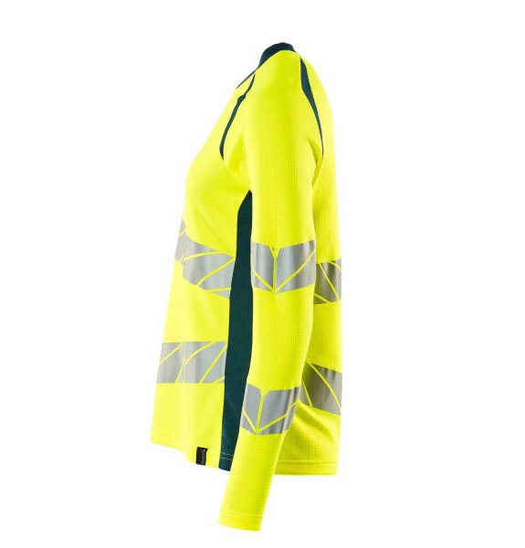 Zoom bild av Dam långärmad t-shirt, gul/petrolium