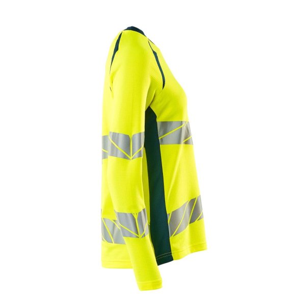 Zoom bild av Dam långärmad t-shirt, gul/petrolium