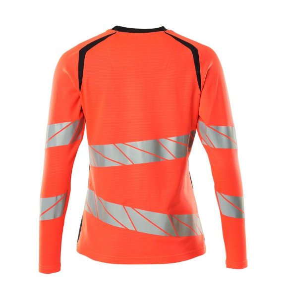 Zoom bild av Dam långärmad t-shirt, röd/mörk marin