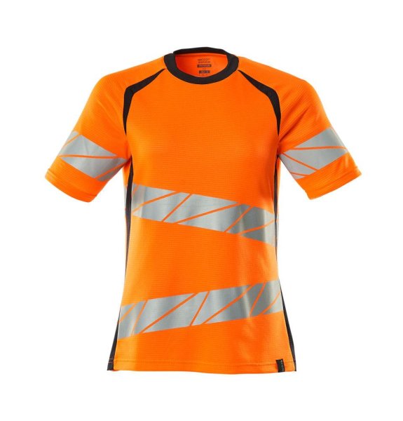Zoom bild av Dam kortärmad t-shirt, orange/mörk marin