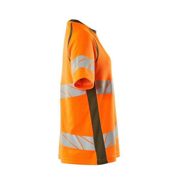 Zoom bild av Dam kortärmad t-shirt, orange/mossgrön