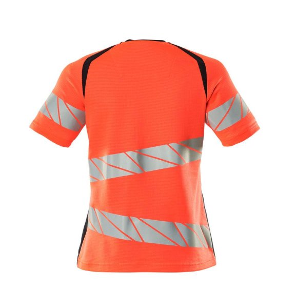 Zoom bild av Dam kortärmad t-shirt, röd/mörk marin