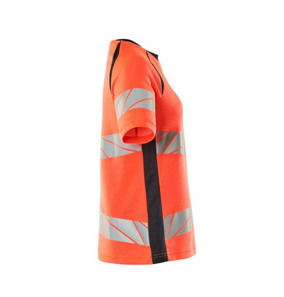 Zoom bild av Dam kortärmad t-shirt, röd/mörk marin