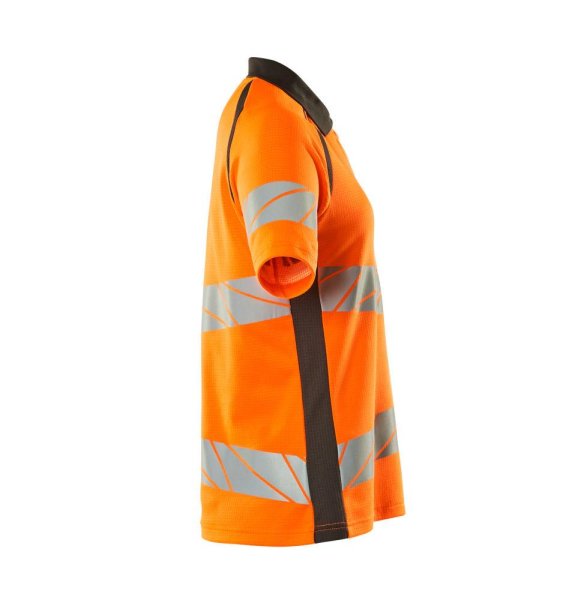 Zoom bild av Dam kortärmad piké, orange/mörk antracite